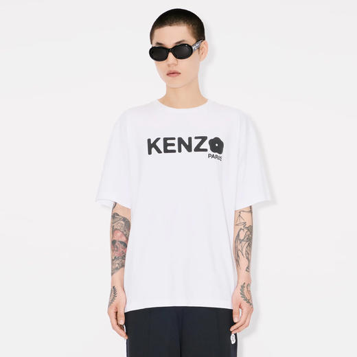 KENZO 高田贤三 男士“博克花2.0”字母徽标印花棉质圆领短袖T恤 白色 FF55 TS491 4SG 01 商品图1
