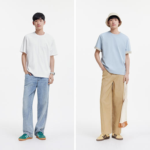 【99元任选2件】森柔棉|商场同款森马短袖T恤男纯色百搭上衣白色内搭2025夏季新款 商品图3