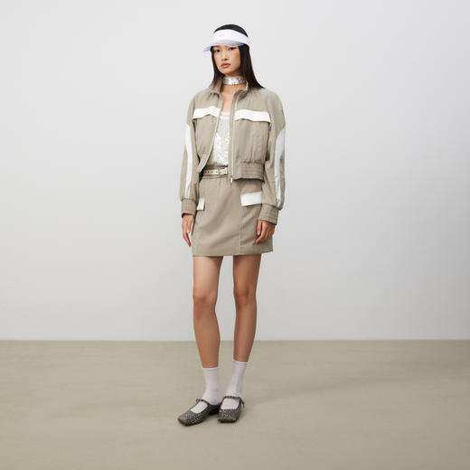 lost in echo2025春夏新款短款运动宽松夹克外套休闲半身裙短裙女 商品图0