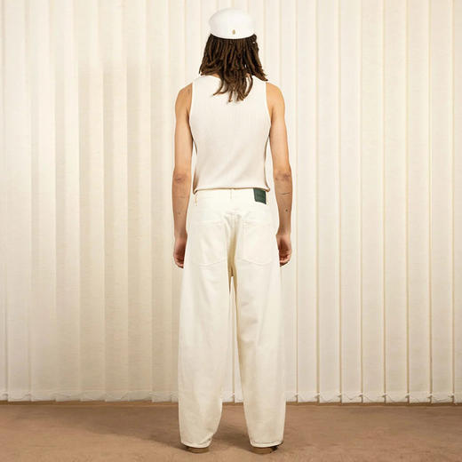 Drole De Monsieur Le Jean Baggy écru 复古水洗白色牛仔阔腿裤 商品图4