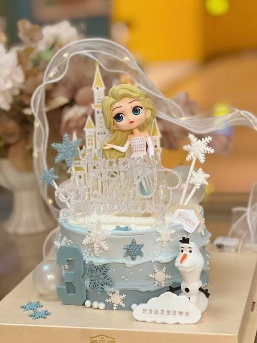艾莎与雪宝冰雪世界蛋糕 商品图0