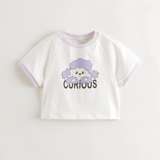 [凉感透气]马克珍妮女童萌趣贵宾短袖T恤宝宝上衣夏装新款550780 商品图3