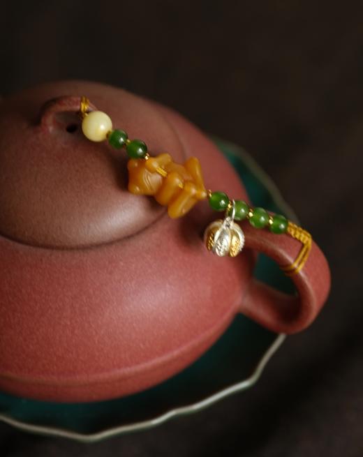 母亲节 红泥粉引功夫茶壶110ml  赠壶绳与壶垫 商品图1