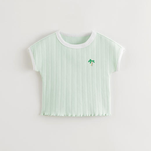 【软弹】马克珍妮女童亲肤撞色短袖T恤 宝宝上衣夏装新款550731 商品图3