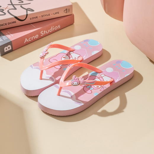 【轻便舒适，潮流百搭】三丽鸥凯蒂猫 玉桂狗美乐蒂 库洛米拖鞋 女大童成人人字拖 户外凉拖沙滩拖鞋-QQ 商品图7