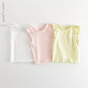 马克珍妮女童碎花小飞袖背心 宝宝无袖T恤2025年夏装新款550739