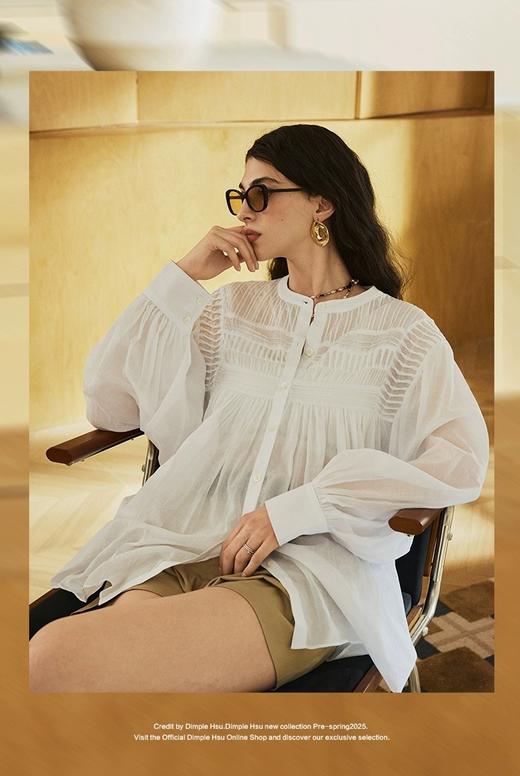 美洋同款轻薄如丝丝棉娃娃风琴透气衬衫 商品图13