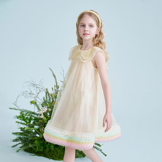 mettekids儿童连衣裙2025夏季新款女童礼服中大童网纱气质公主裙 商品图3