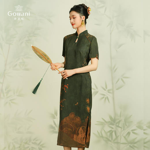 【海棠润苑】【香云纱】乔万尼100%真丝连衣裙新中式古典收腰设计EM2E772 商品图3