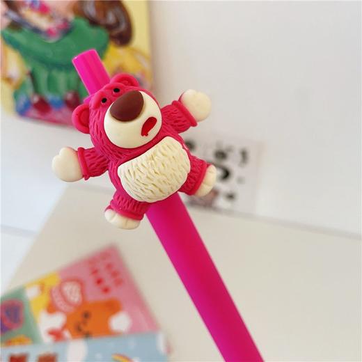 （6只装）可爱草莓熊立体卡通中性笔学生考试0.5mm黑色中性按动水笔 商品图9