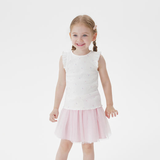 马克珍妮女童碎花小飞袖背心 宝宝无袖T恤2025年夏装新款550739 商品图1