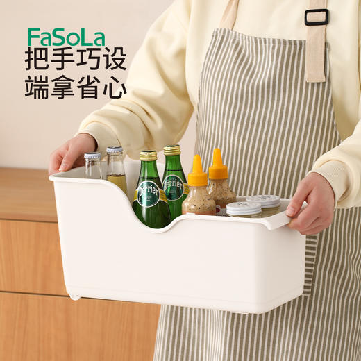 FaSoLa多功能收纳盒锅盖架塑料锅具带轮收纳置物架橱柜整理盒储物架 商品图5