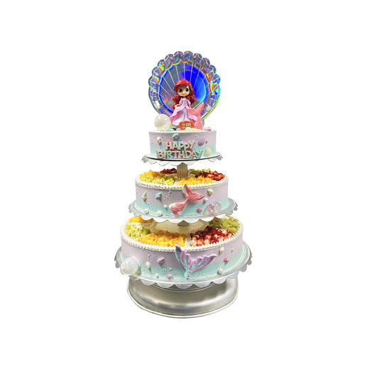 味美特“艾利儿公主”(含架子押金200元)，公主是玩具插件哦，不可食用-架子蛋糕至少提前2天预定-及时添加客服微信咨询 商品图0