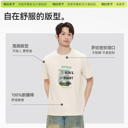 「棉的美学」宽松纯色纯棉休闲简约短袖~百搭多色系T恤夏季百搭 商品图3