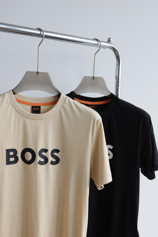 H.B 橙标经典字母印花 丝光圆领T恤 TX452 商品图3