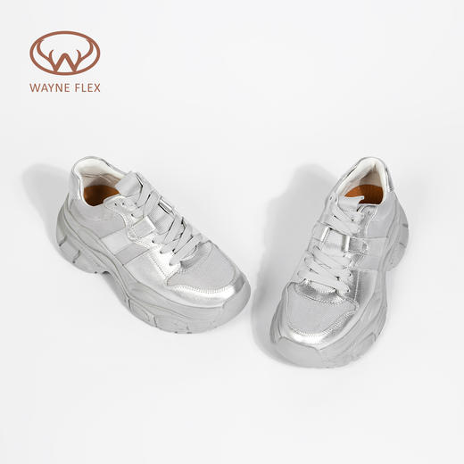 韦恩Wayne Flex百搭网面舒适休闲透气减震防滑增高轻便老爹鞋WF3134 商品图2