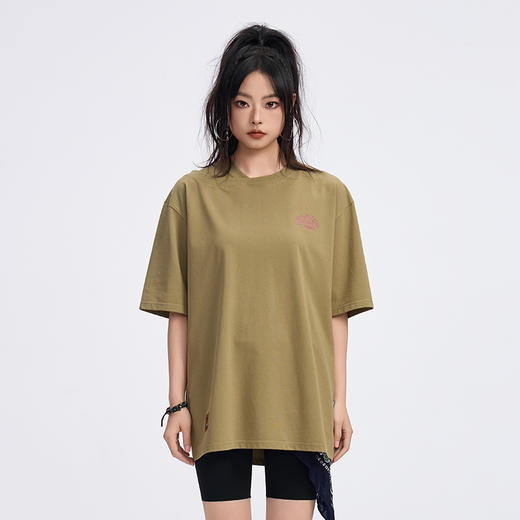 ONIARAI/鬼洗 伊南娜綉花双罗纹领Sorona休闲T恤 A840016 商品图3