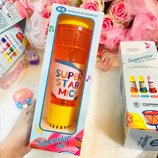 【趣味练习说话，启蒙教育道具】儿童K歌物理回声话筒玩具 直播回音麦克风 练习说话早教道具大尺寸-QQ 商品图2