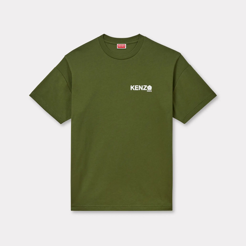 KENZO 高田贤三 男士“博克花2.0”字母徽标印花棉质圆领短袖T恤 绿色 FF55 TS489 4SG 50