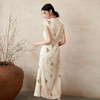 新中式国风立领旗袍无袖连衣裙女春季古典提花缎面连衣裙V0041535 商品缩略图4