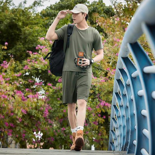 【网孔透气冰丝 清爽不粘腻 四维高弹】休闲冰丝2件套 商品图2