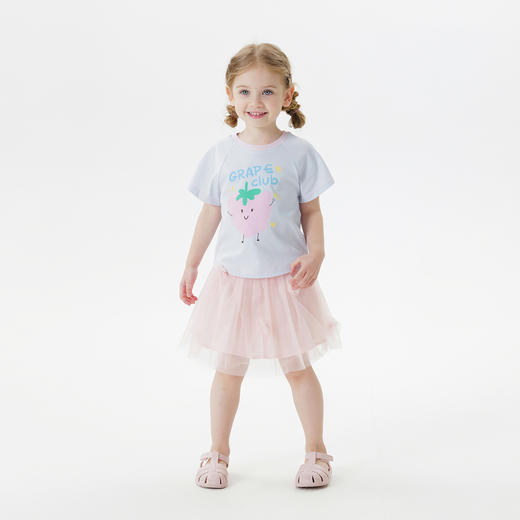 【凉感衣】马克珍妮女童萌趣果蔬短袖T恤 宝宝上衣夏装新款550765 商品图1