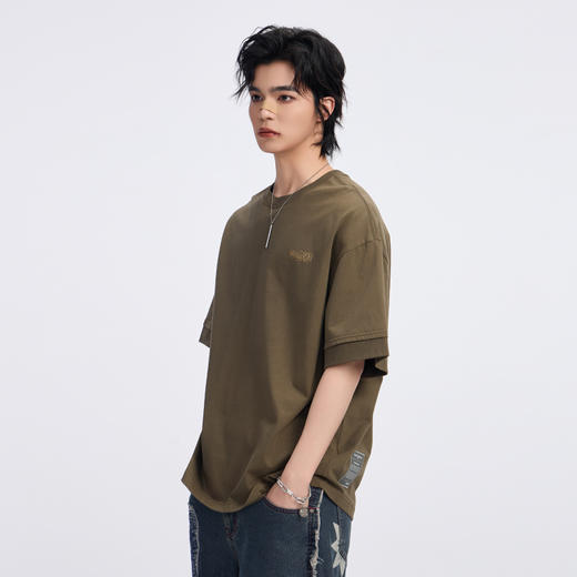 ONIARAI/鬼洗 恩嫩塔尔西罗纹袖口宽松T恤 A840015 商品图4