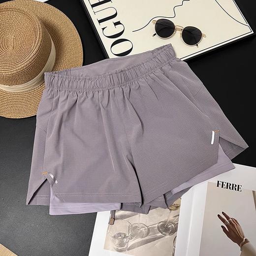 干练洒脱!2025户外二合一假两件防走光速干透气瑜伽运动跑步短裤女夏款！ 商品图4