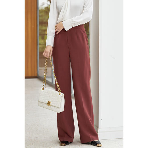 米思阳2026春季新款复古通勤直筒长裤高腰显瘦职业西裤休闲裤女1079 商品图2