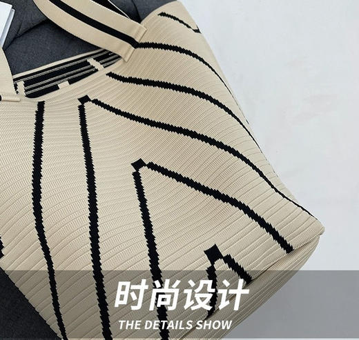 UYOKU 波浪纹针织单肩包 百搭大容量 手提通勤水桶女包 4色可选 商品图8