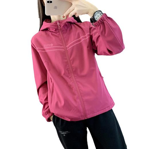 丁摩 双面穿薄款外套女春夏季冲锋衣防风户外连帽夹克登山骑行运动上衣5ZF-  68766 商品图4