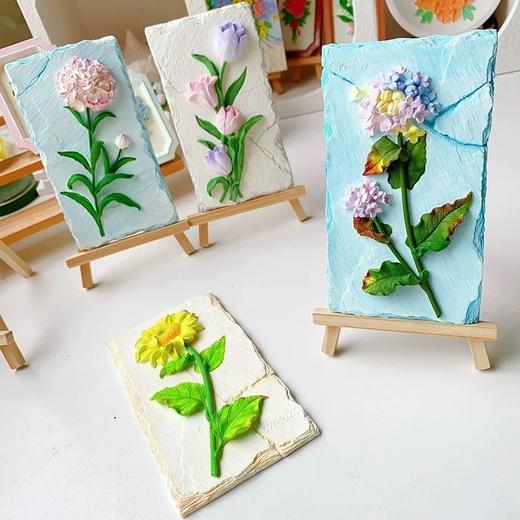 香薰石膏娃娃立体浮雕画复古花牌摆件团建批发活动礼物diy涂色 商品图3