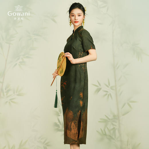 【海棠润苑】【香云纱】乔万尼100%真丝连衣裙新中式古典收腰设计EM2E772 商品图2