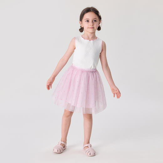 马克珍妮新款夏装 女童撞色花边弹力舒适背心230887 商品图2