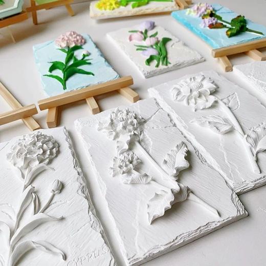 香薰石膏娃娃立体浮雕画复古花牌摆件团建批发活动礼物diy涂色 商品图1