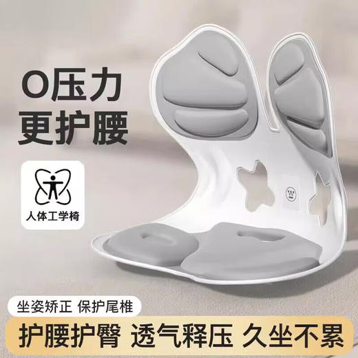 【多样屋专柜】西屋护腰矫姿坐姿椅 人体工学久坐神器靠背腰部支撑托办公室 绅士灰 商品图0