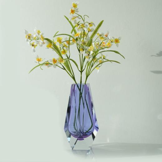 晶尊-菱形水晶紫花瓶 商品图0