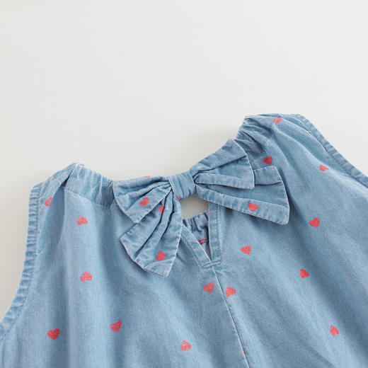 马克珍妮女童爱心软牛仔无袖衬衫 儿童背心2025年夏装新款550837 商品图4