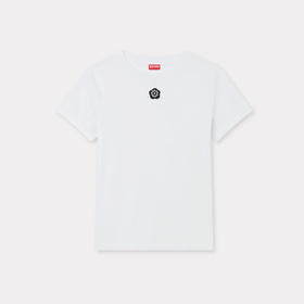 KENZO 高田贤三 女士博克花2.0”徽标刺绣棉质圆领短袖T恤 白色 FF52 TS159 4SO 01