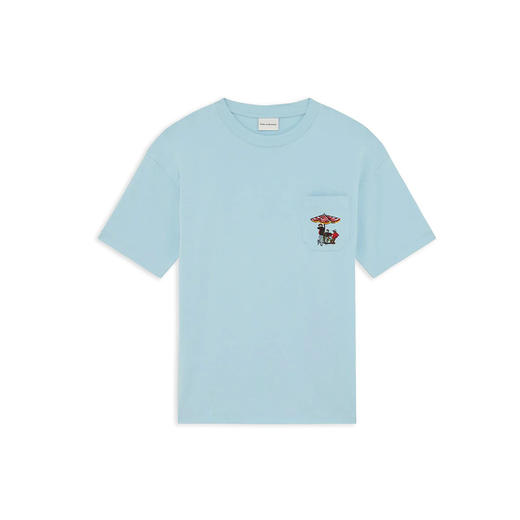 Drole De Monsieur Le T-Shirt Parasol 俱乐部刺绣口袋短袖T恤 商品图0