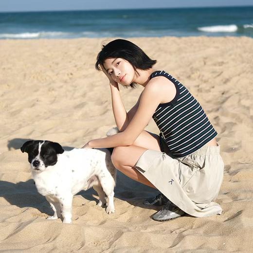 【出游季特惠】ACMEITEM爱棵米户外女士条纹背心棉感短款修身无袖上衣女士GAG2160264C 商品图3