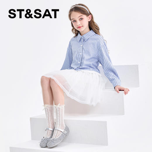 【童鞋】星期六闪闪芭蕾蝴蝶结女童公主鞋SSD1191L1K 商品图2