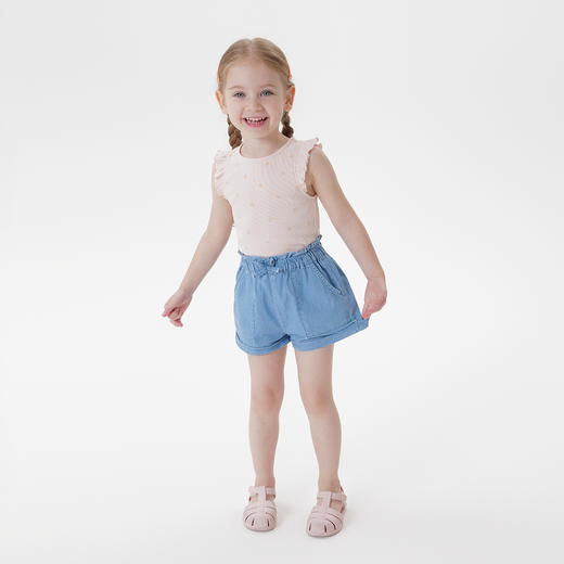 马克珍妮女童碎花小飞袖背心 宝宝无袖T恤2025年夏装新款550739 商品图2