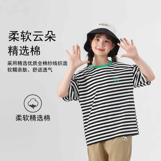 【夏日出游，清凉速干系列】【特价活动】夏季儿童户外反光条速干防水长裤上衣条纹洋气短袖网眼速干T桖清凉系列100% 商品图1