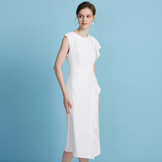 【荷叶边拼接鱼尾裙】EITIE爱特爱不对称设计优雅法式多色连衣裙B2507654 商品图6