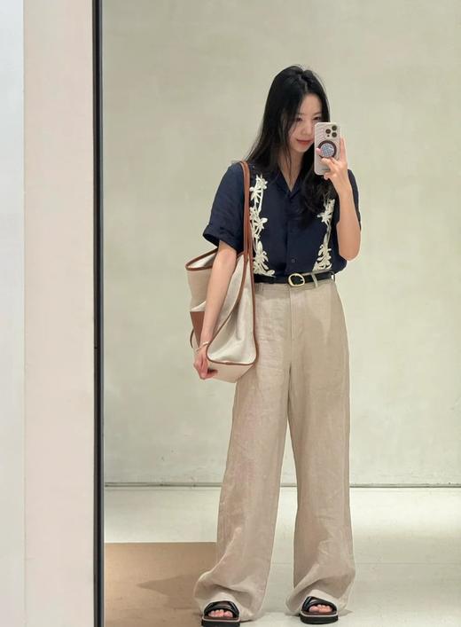 【高品质私服】【IC亚麻平纹花式上衣/阔腿裤】宽松剪裁，显瘦又优雅G1327/G1328-CC【无标出货 介意慎拍】 商品图8