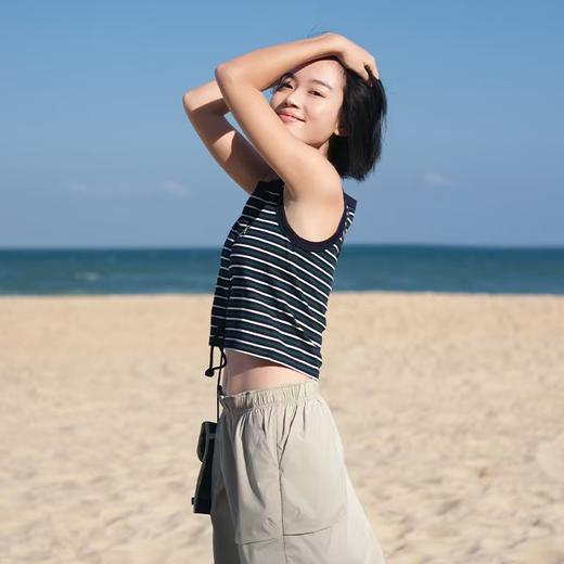【出游季特惠】ACMEITEM爱棵米户外女士条纹背心棉感短款修身无袖上衣女士GAG2160264C 商品图2