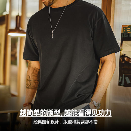 工装优选新疆纯棉T恤白色圆领重磅短袖凉感抑菌打底衫半袖男春夏 商品图3