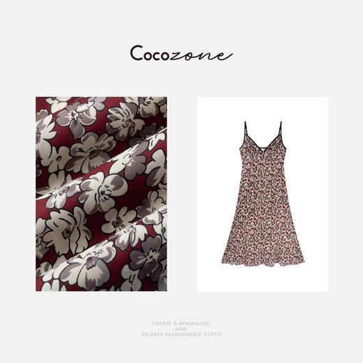 COCO ZONE 刘一一 【桑蚕丝人丝混纺】定制印花飘逸连衣裙CD2A0958 商品图2