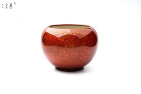 三希堂  流霞系列  中国红大漆建水